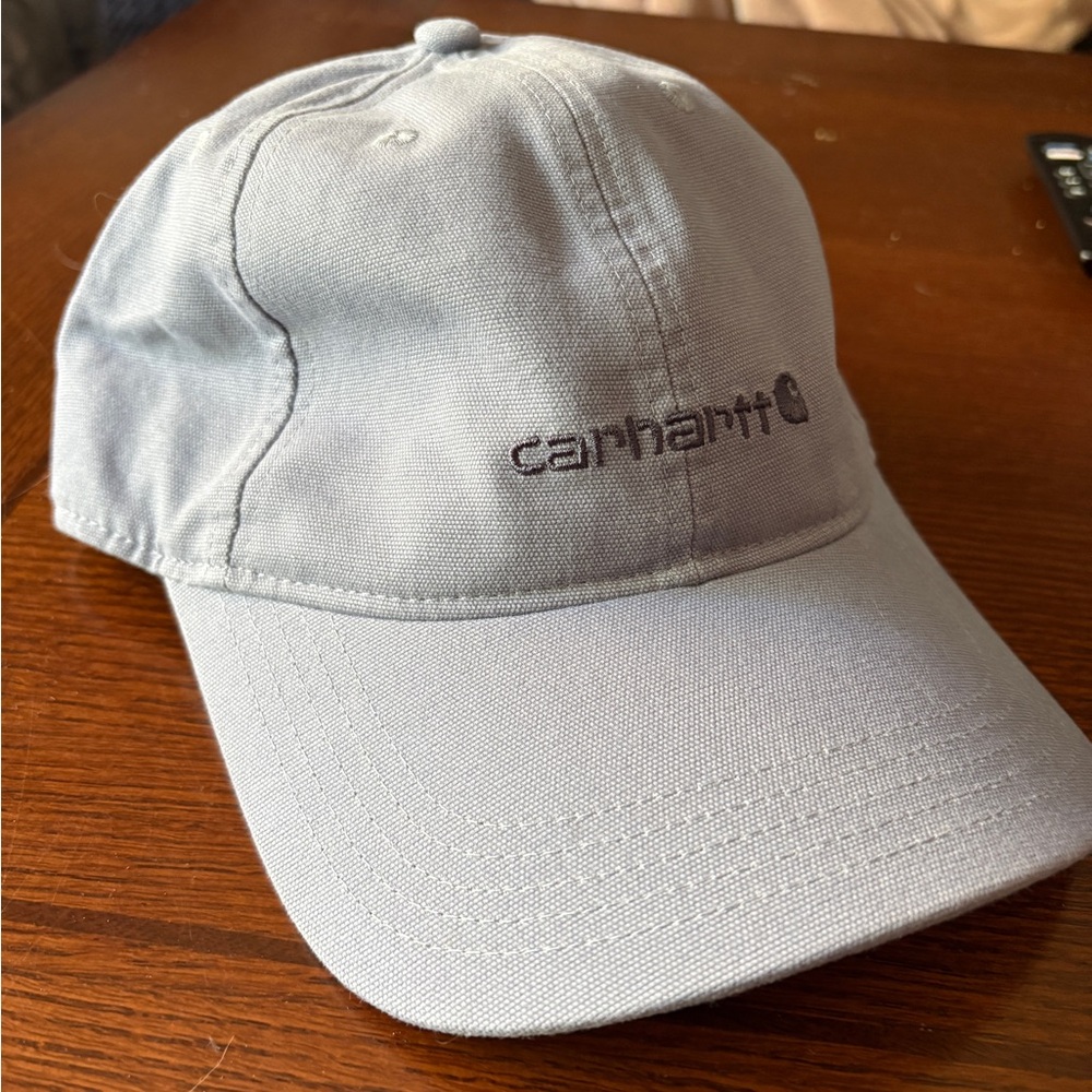 Carhartt Light Gray Canvas Baseball Cap with Embroidered Logo